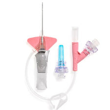 IV catheter set with safety needle and clear tubing for medical use