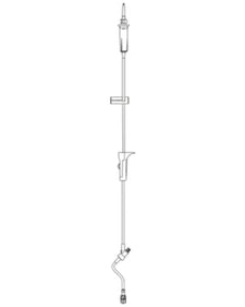 Medical IV infusion set with drip chamber and tubing for hospital or home care