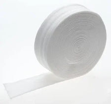 White medical gauze roll for wound care and first aid on white background