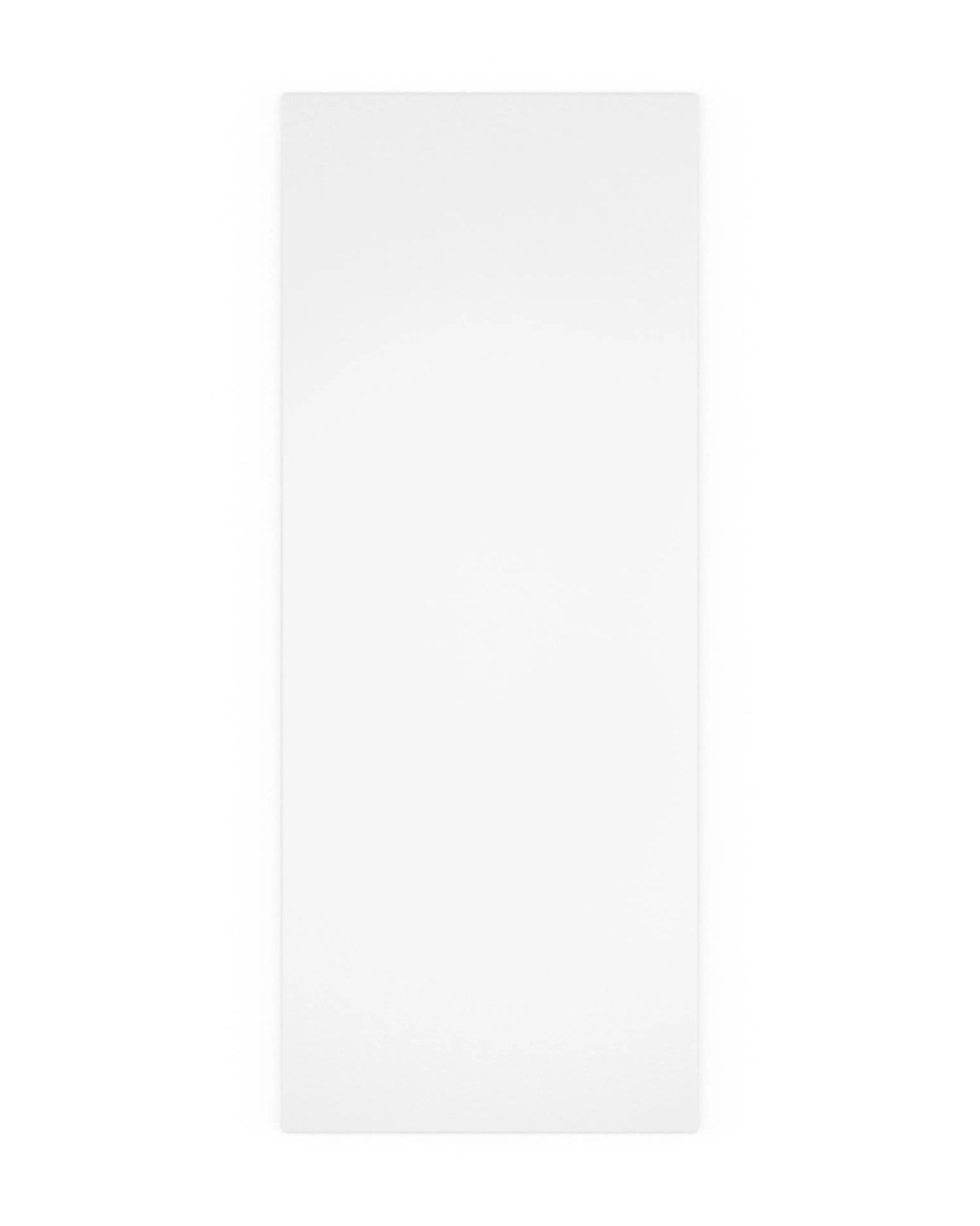 Rectangular white disposable medical bed sheet on plain background