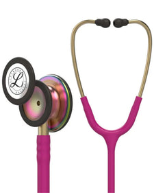 Pink Littmann stethoscope with rainbow chestpiece for medical professionals