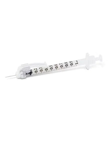 27G x 1/2" SafetyGlide Tuberculin Syringe with Permanently Attached Needle,100/Box | 305945