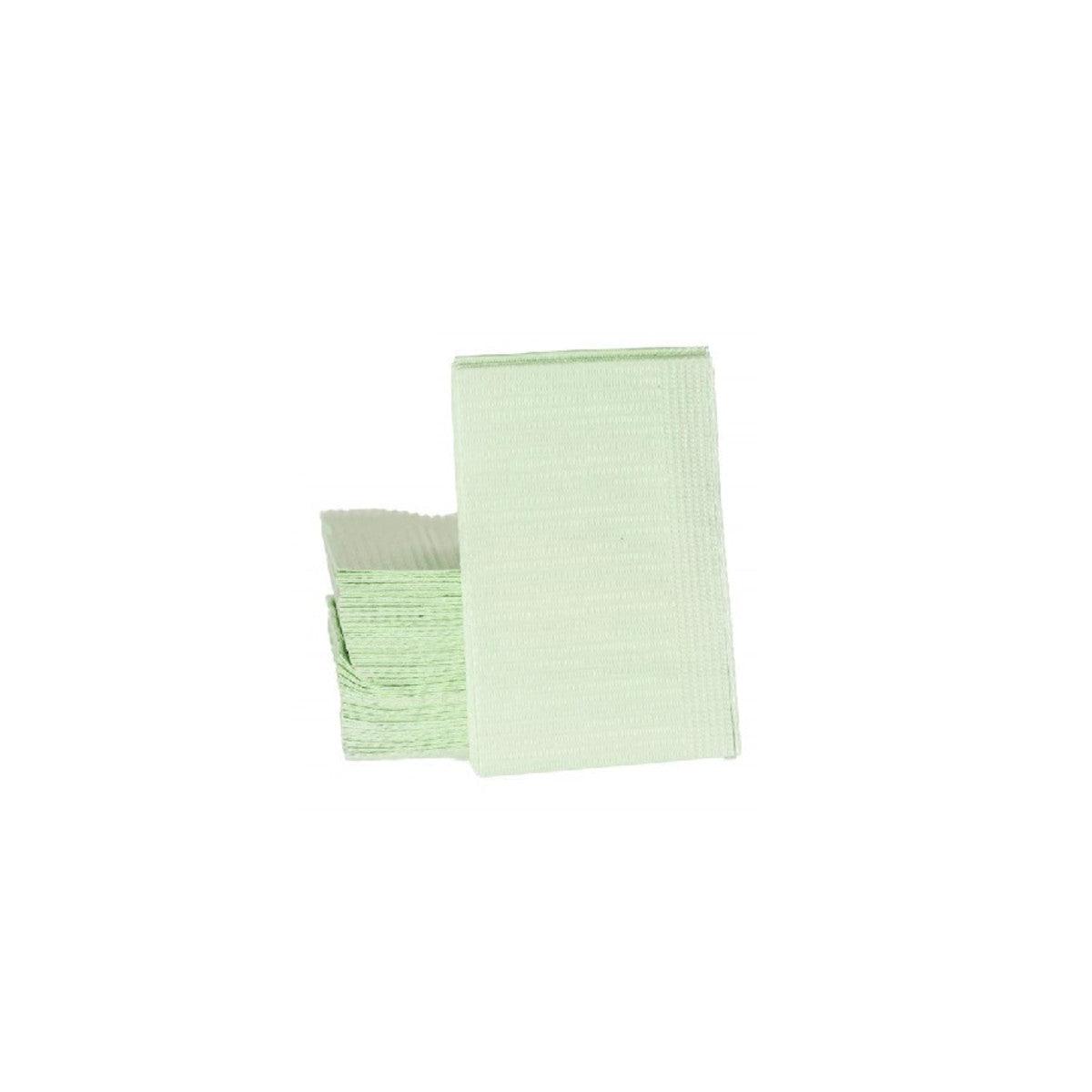 D2: Dental Bibs 2 Ply 1 Ply Poly Green 500/Case