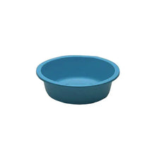 Blue plastic medical wash basin for home or long term care, shown on white background