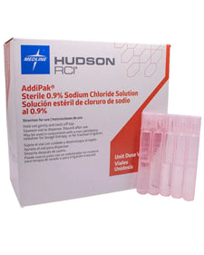 Medline Hudson RCI AddiPak sterile 0.9% sodium chloride solution box with unit dose vials