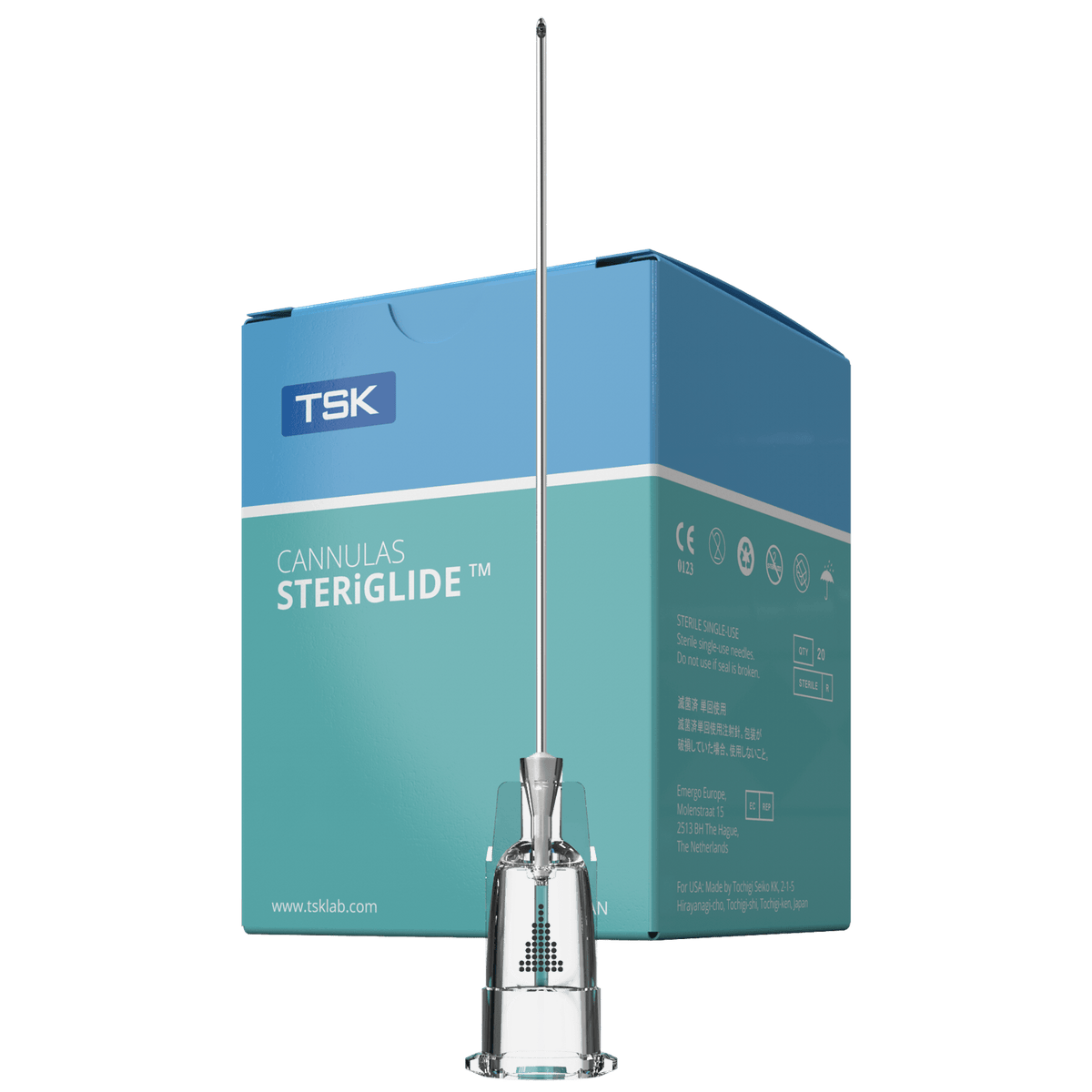 25G x 1 1/2" | TSK STERiGLIDE Aesthetic Cannula Needle w/ Intruducer | 20/Box | SGC-25038-020