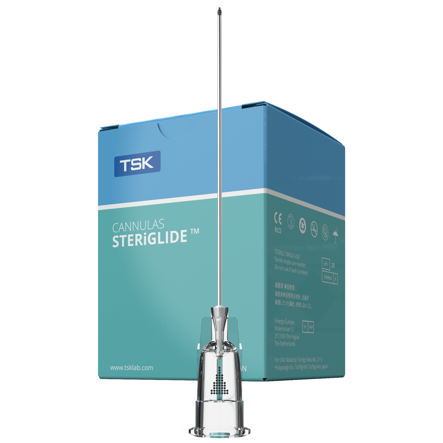 25G x 1 1/2" | TSK STERiGLIDE Aesthetic Cannula Needle w/ Intruducer | 20/Box | SGC-25038-020