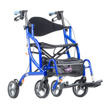 Airgo Fusion F23 Side-Folding Rollator & Transport Chair Pacific Blue | 700-932PB