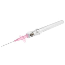 Sterile safety IV catheter needle with pink hub for medical and hospital use
