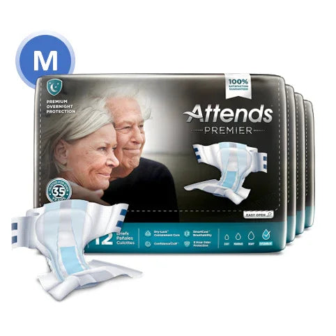 Attends Premium Overnight Protection Briefs | Medium 32"-44" | ALI-BR20