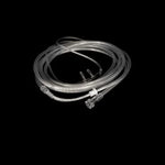 Clear oxygen nasal cannula tubing for respiratory care on black background