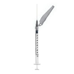 1mL | 27G x 1/2" Sol-Care Luer Lock Syringe with Safety Needle | 50/box | 12705SN