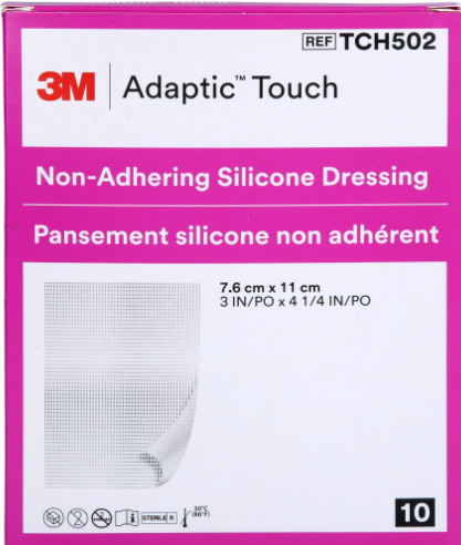 3m™-adaptic™-touch-non-adhering-silicone-dressing-tch502-7-6-cm-x-11-cm-3-in-x-4-1-4-in-10-ct