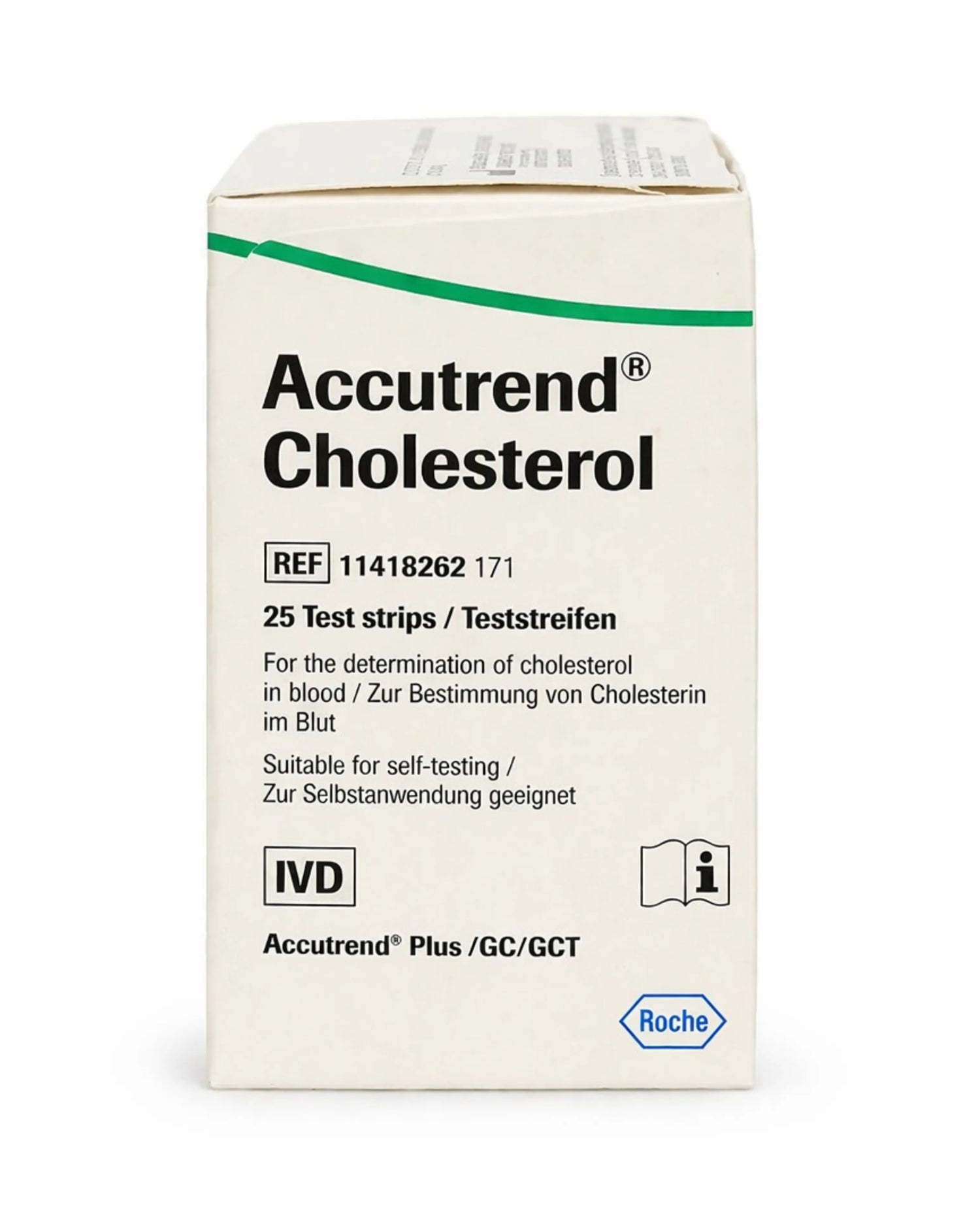 Test Blood Cholesterol Accutrend GC Strips 25/Box