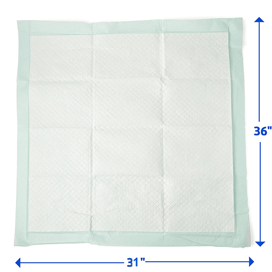 Disposable Underpads Heavy Absorbency - 31x36inch, Green