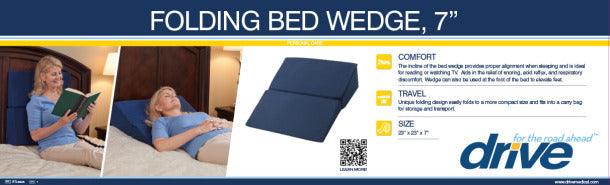 Drive Medical Folding Bed Wedge, 12 Inch, Blue