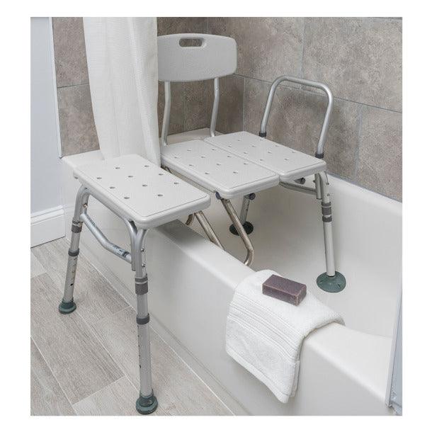 Drive Medical Splash Defense Transfer Bench with Curtain Guard Protection