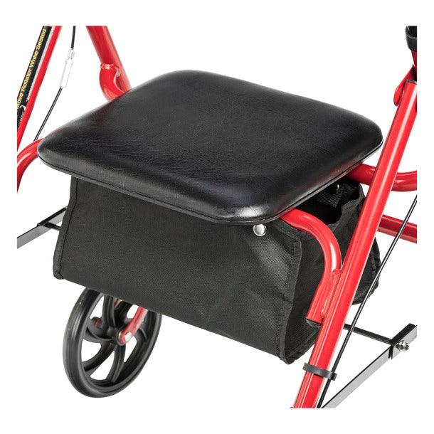 Durable 4 Wheel Rollator with 7.5" Casters - Red