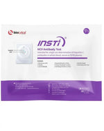 HCV antibody test kit packaging for Hepatitis C, single-use home diagnostic medical supply