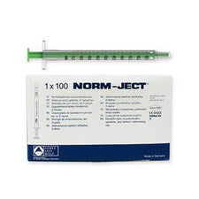 NORM-JECT sterile disposable syringe with box, medical supply for home or clinical use