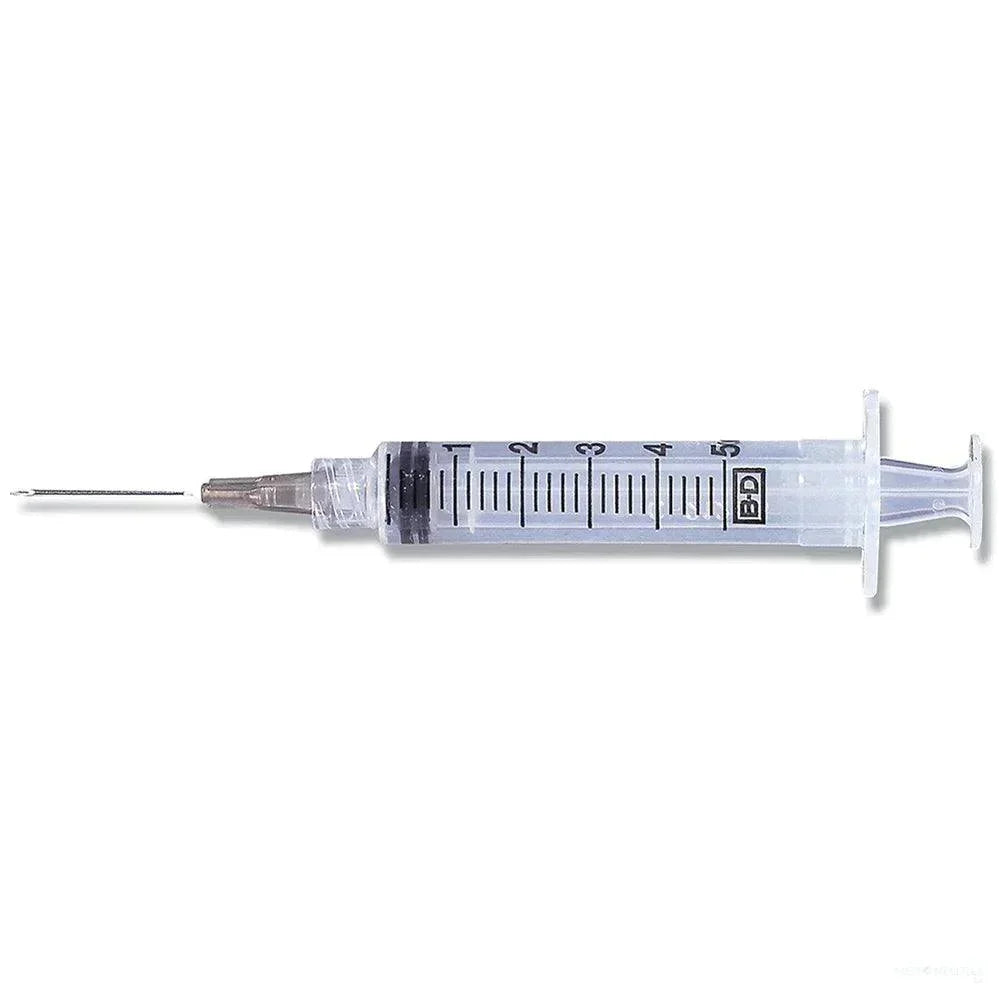 5mL | 21G x 1" BD Luer-Lok Syringe with PrecisionGlide Needle | 100/Box | 309632