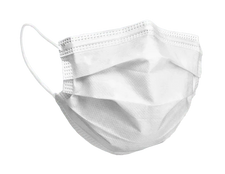 Disposable white medical face mask with ear loops for infection control