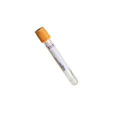 Vacutainer blood collection tube with orange cap for medical laboratory use