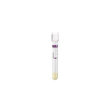 Empty blood collection tube with white cap for medical laboratory use