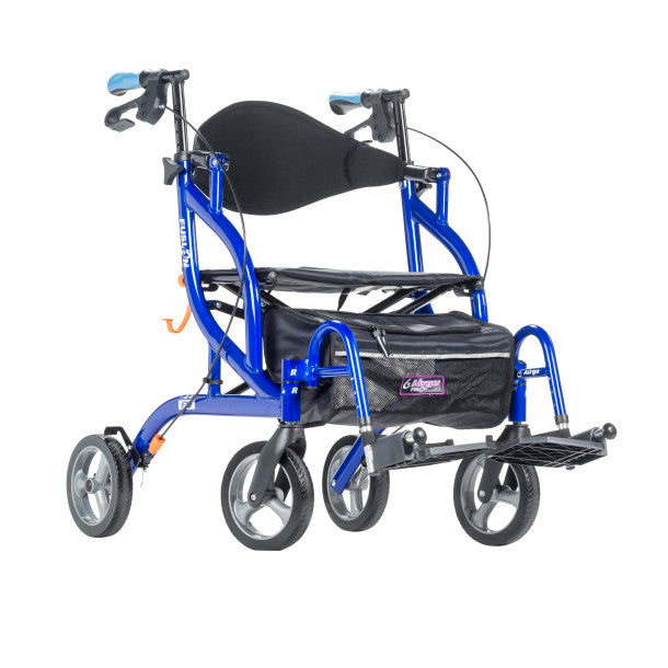 Airgo Fusion F20 Side-Folding Rollator & Transport Chair Blue | 700-935