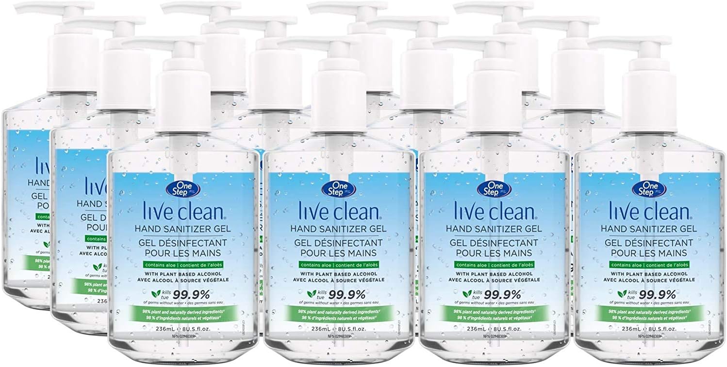 live-clean-one-step-hand-sanitizer-236ml-12-count