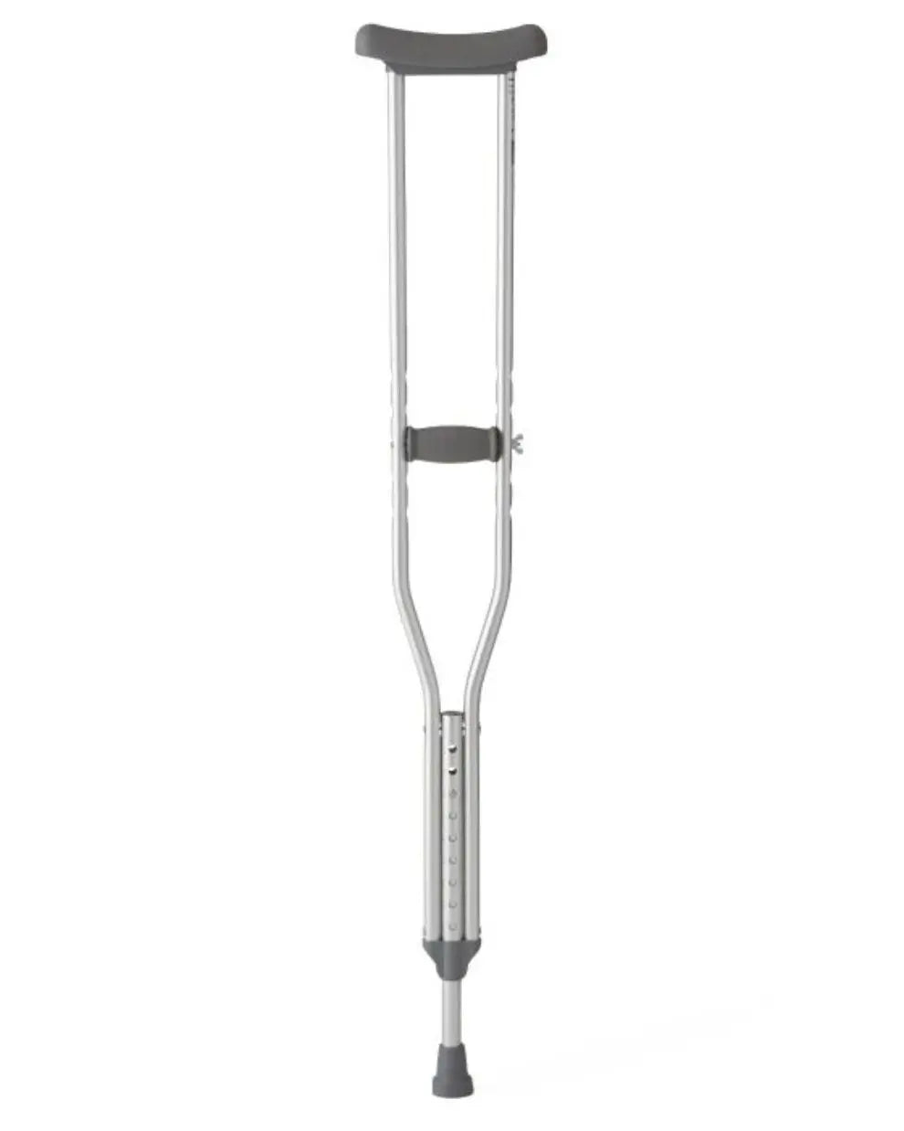 Medline Aluminum Push-Button Adjustable Crutch, Adult Medium Fit, 62" - 78" | MDSV80535