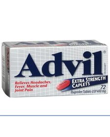 Advil Extra Strength Caplets 72 count, ibuprofen tablets for headache, fever, muscle and joint pain relief