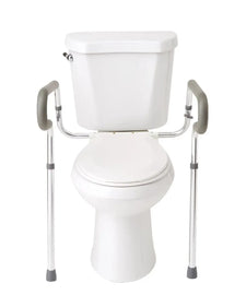 Medline Adjustable Toilet Safety Rail, Aluminum Toilet Safety Rails, Knockdown | G30300-1KD