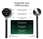 Digital stethoscope with ECG, heart rate, and sound filters vs analog stethoscope for medical use