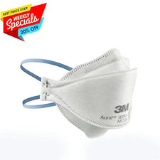 3M Aura N95 particulate respirator mask with blue headbands, weekly special 20% off
