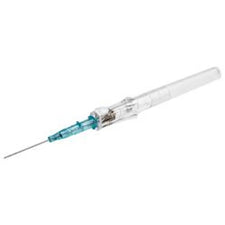 IV catheter needle with clear and blue hub for medical and home care use