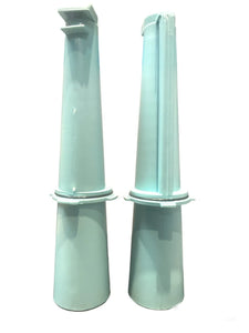 Light blue plastic bed risers for medical home care and accessibility support