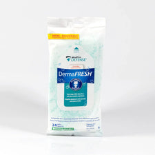 MedPro Defense DermaFRESH flushable personal wipes, 24 biodegradable fragrance-free wipes