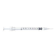 1mL | 25G x 5/8" Sol-Care Safety Syringe with Fixed Needle | 100/box | 100018IM