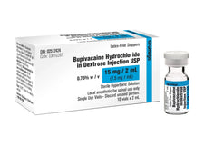 Bupivacaine Hydrochloride in Dextrose Injection USP box and vial, 15mg/2mL, local anesthetic sterile solution