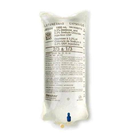 Baxter - 3.3% Dextrose and 0.3% Sodium Chloride Injection USP (1000mL) - JB1034