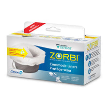 Zorbi commode liners box with super absorbent pad for medical incontinence care