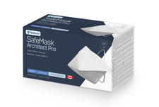 Box of Medicom SafeMask Architect Pro Surgical 95PFE-L2 respirator masks, white, size small.