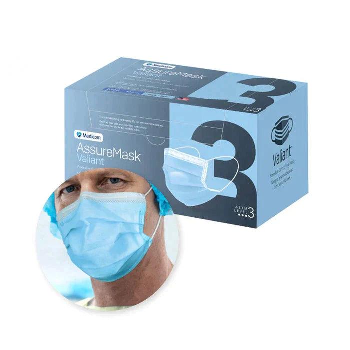 Medicom Assure Mask Valiant Face Masks - ASTM Level 3 - Blue