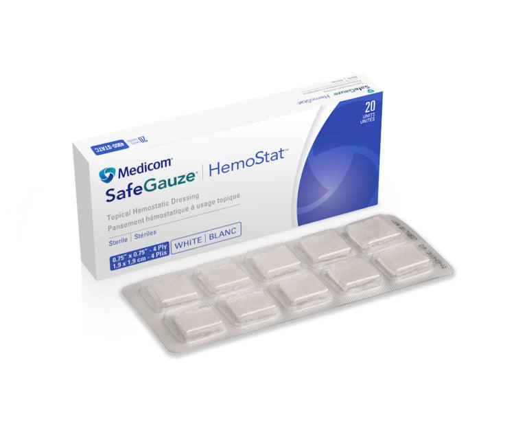 Medicom SafeGauze Hemostat Topical Hemostatic Dressing- (20 Units)