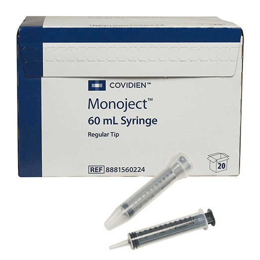 Monoject Rigid Irrigation Catheter Tip Syringes, 60 CC - Box of 20