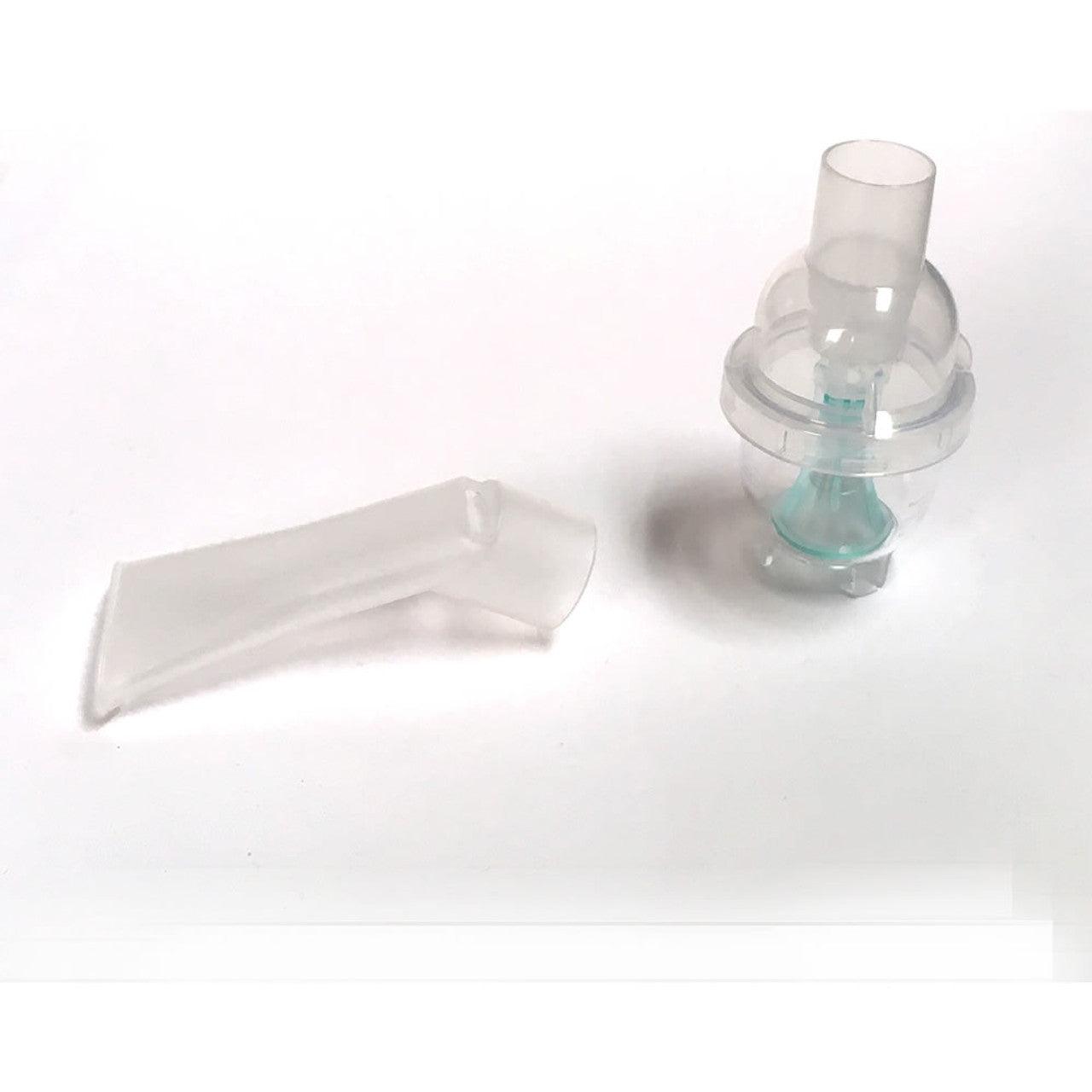Nebulizer cup, insert, cap and mouthpiece