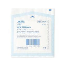 Sterile nonwoven medical gauze sponge 4x4 inch 4-ply, 2-pack in sealed packaging