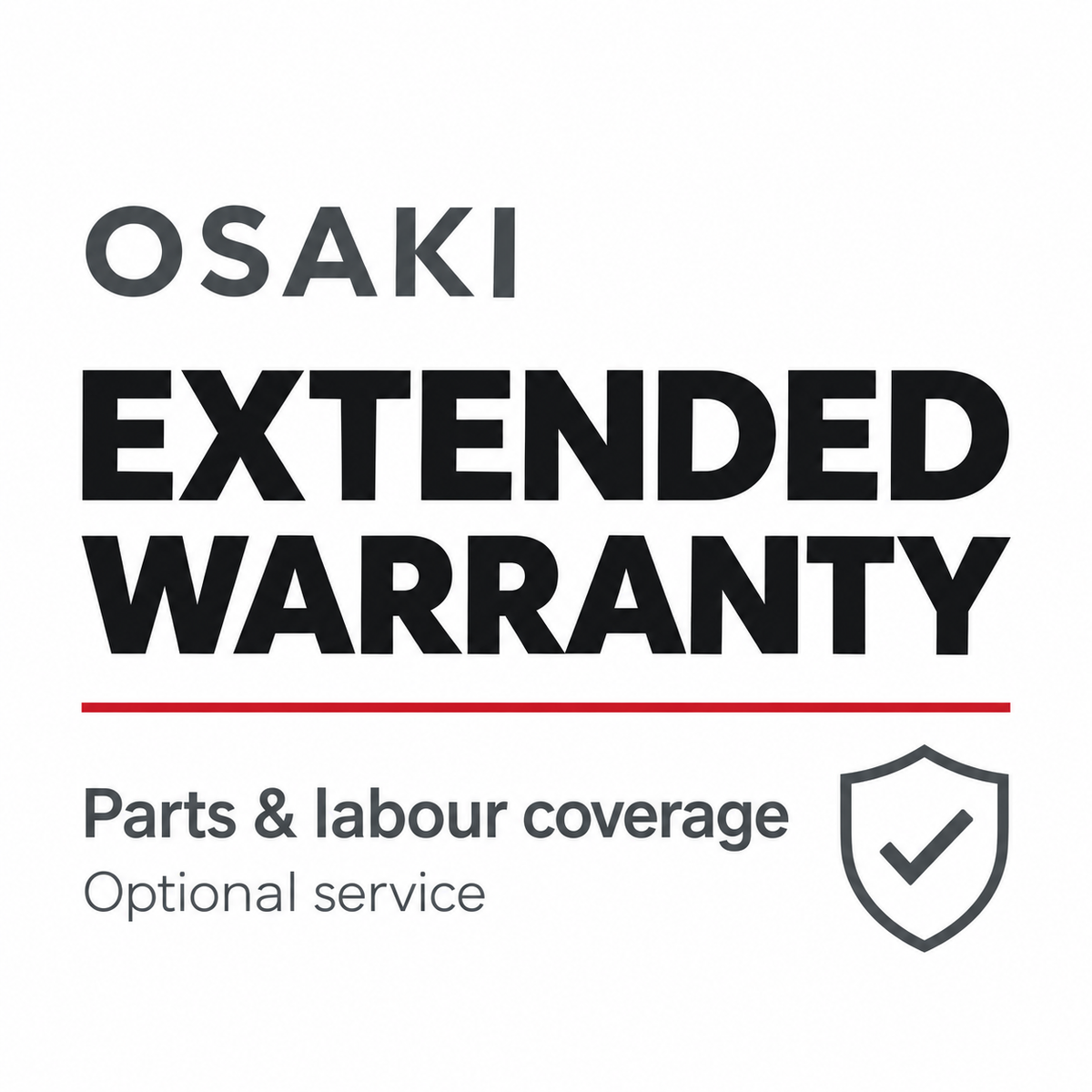 Osaki Extended Warranty — optional parts and labour coverage for massage chairs