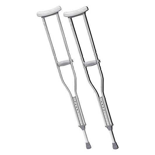 Pair Aluminum Crutches with Accessories, Tall Adult (5'10" to 6'6")
